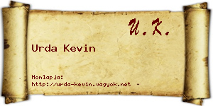 Urda Kevin névjegykártya